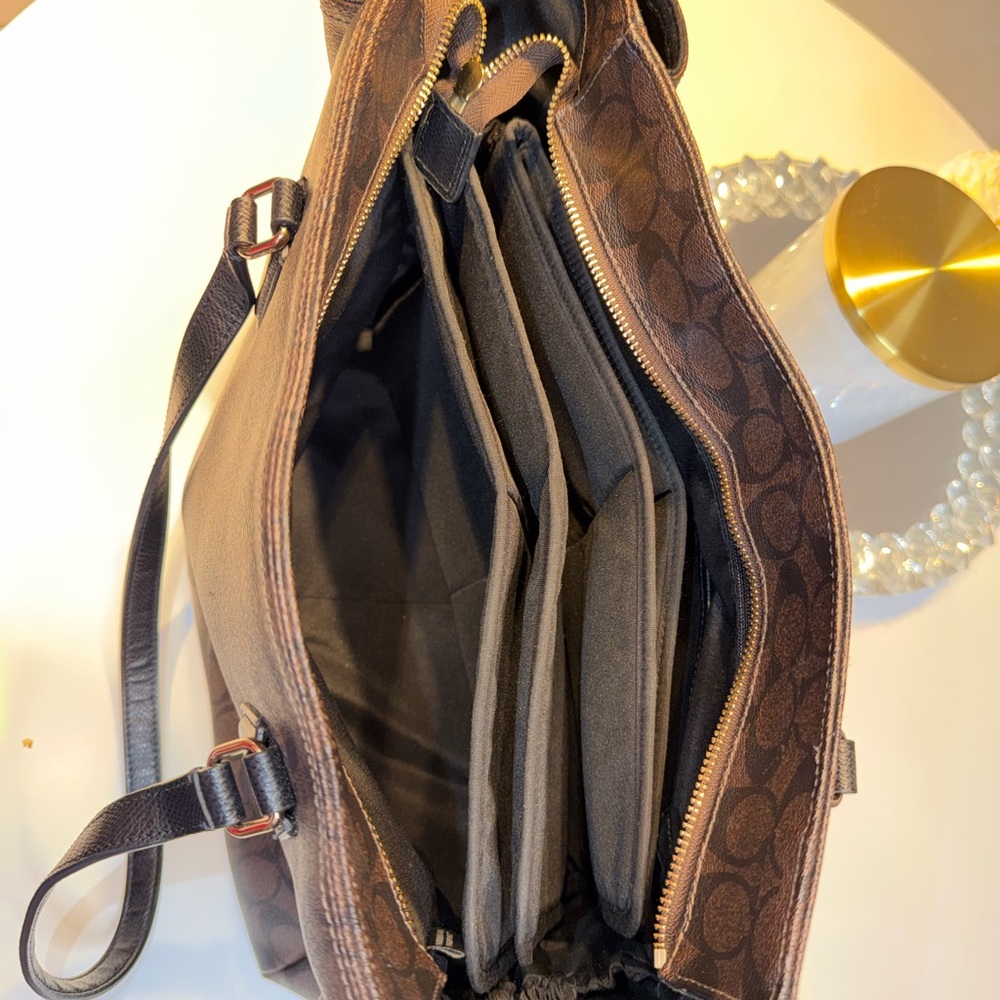 Coach Dark Brown Signature Tote Bag - Picture 8 of 16
